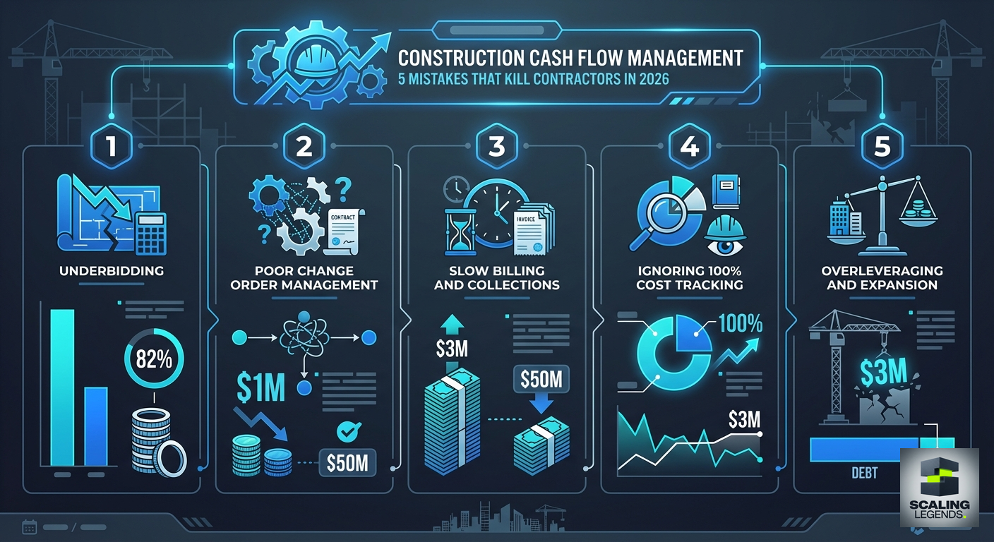 Infographic: Construction Cash Flow Management: 5 Mistakes That Kill Contractors in 2026